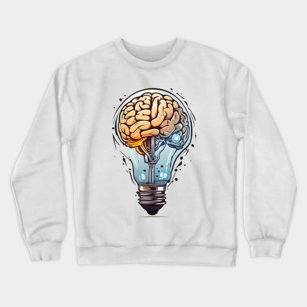 Bulb brain Crewneck Sweatshirt by Aryan ART